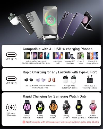Image of VCVS Ultimate 36W Fast Charging Station - 3 in 1 Charger for Samsung Galaxy