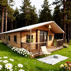 40ft Prefabricated Expandable Tiny Home for Sale,3 Bedroom 1 Living Room 1 Bathroom Folding Modular Container House with Full Kitchen,Portable Mobile Cabin for Adults Off-Grid Living Outdoor Use