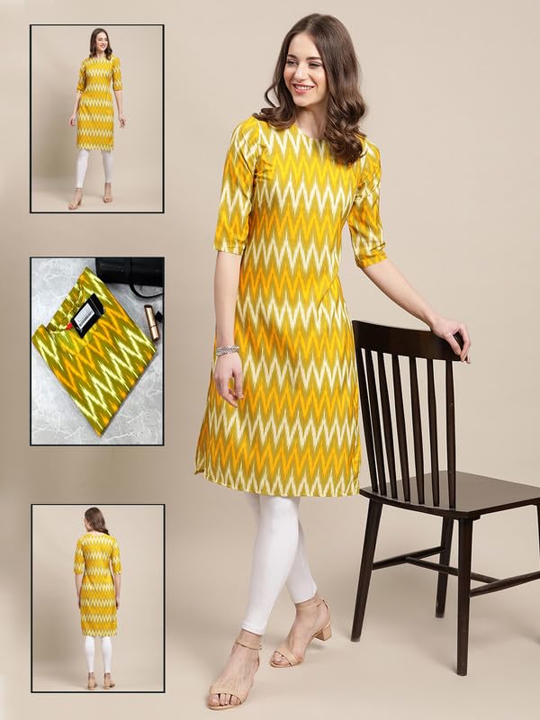 Image of Pinkmint Printed Kurti for Women's ll Straight Kurtis for Women's ll Stylished Kurti (Pack of 6)
