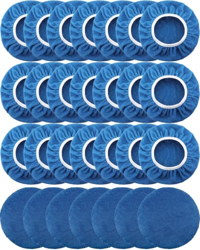 Tallew 40 Pcs 9 to 10 Inches Buffer Pads, Car Polisher Bonnets, Dark Blue