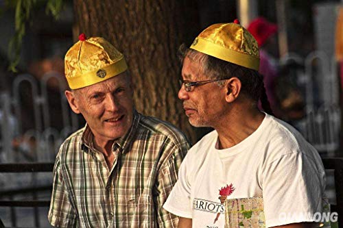 Sunny Hill Ancient Chinese Royal Emperor Hat Role Play Decorative Cosplay Hat (Adult) Yellow