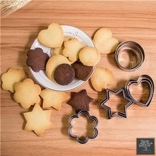 Image of Sulfar Combo of Stainless Steel Cookie Cutter, Silicone Spatula & Pastry Brush, Hand Wire Whisk