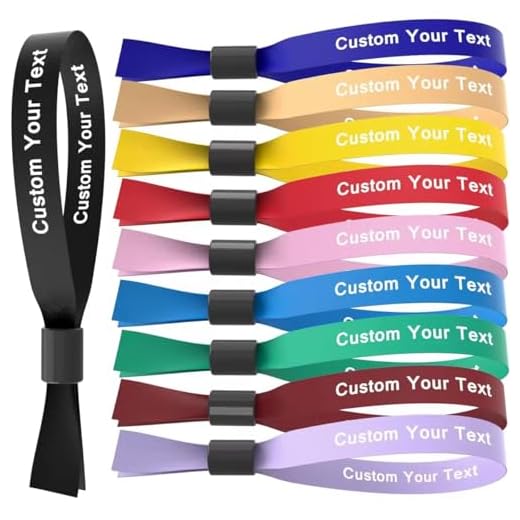 Bracelets de poignet personnalisés, lot de 50 ou 100 pièces, en tissu, jetables, for événements, concerts, fêtes