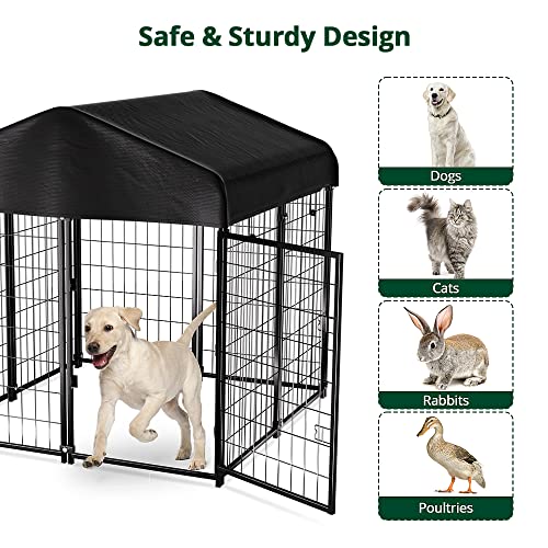 Pawgiant PDK-01 Dog Kennel Outdoor Dog House With Roof Waterproof Cover thumb #3