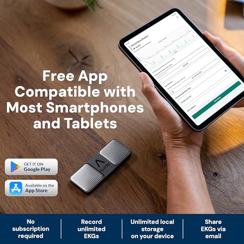 KardiaMobile 1-Kanal-EKG-Herzfrequenzmesser – EKG-Aufzeichnung zu Hause – Erkennt Vorhofflimmern – Sofortige Ergebnisse in 30 Sekunden – Einfach zu verwenden – Funktioniert mit den meisten Smartphones