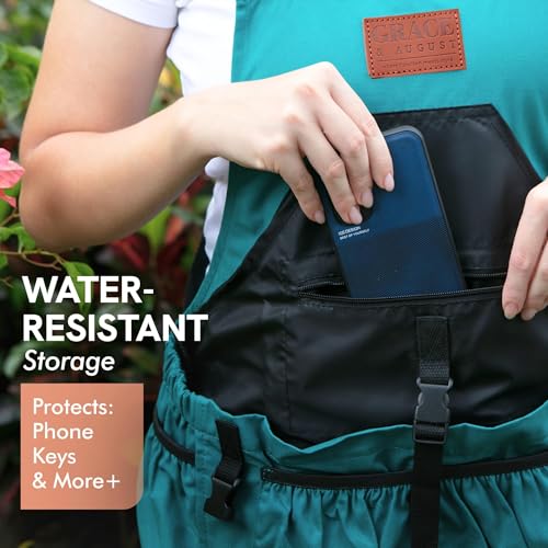 Tablier de jardinage Oxford résistant à l'eau avec sangle transversale bleue