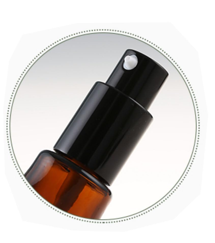 2Pcs 100ml/3.4oz Amber Glass Lotion Pump Bottles Travel Size Pump Dispenser Cosmetics Containers Bottle Jar with Black Pump for Essential Oil Foundation Cream Shampoo - Image 2