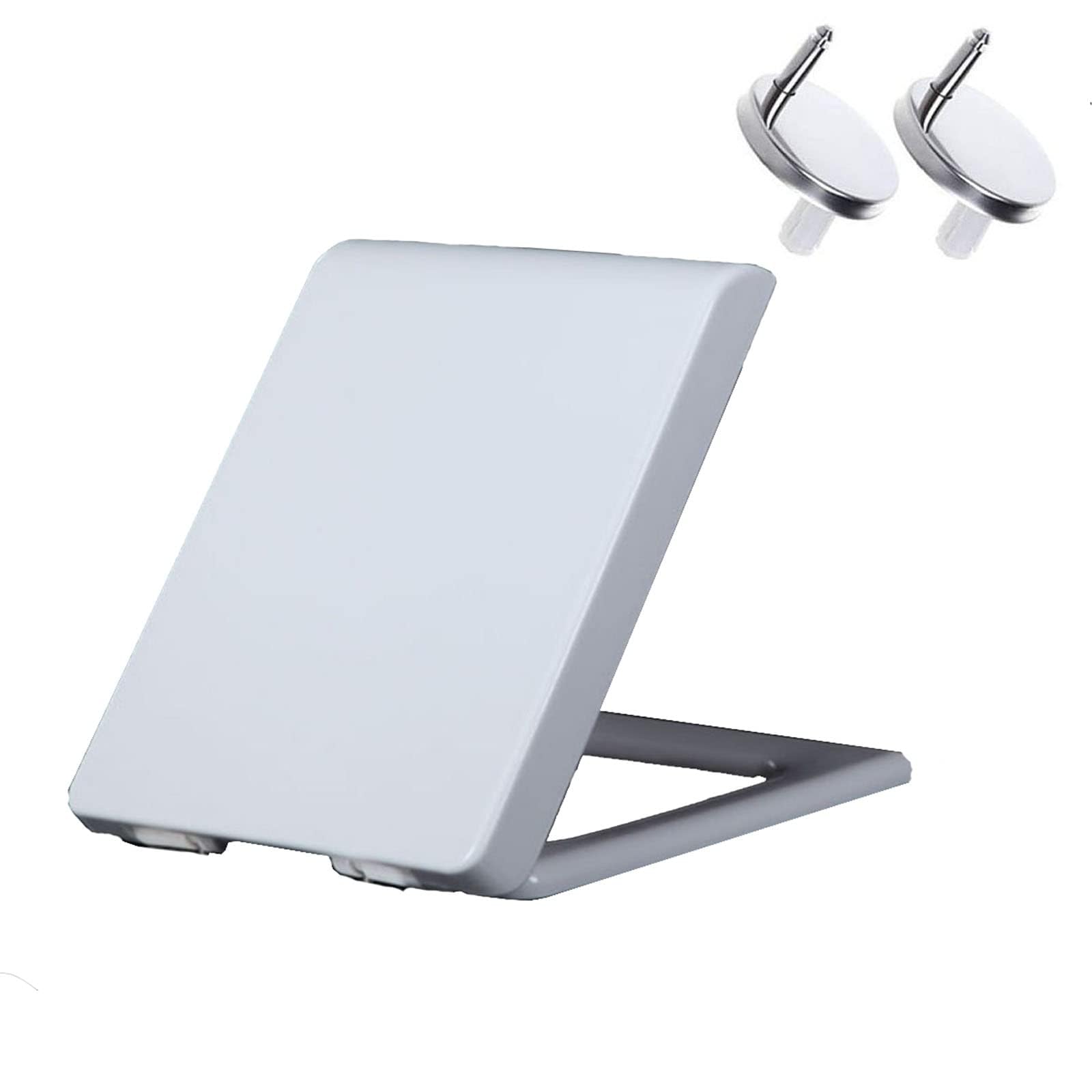 Wttfc Thicken Toilet Seat Cover Quiet Slow Close Square Toilet Seat Quick Release Toilet Lid Bathroom Loo Lid Adjustable Hinges, Easy Installation And Cleaning,06C