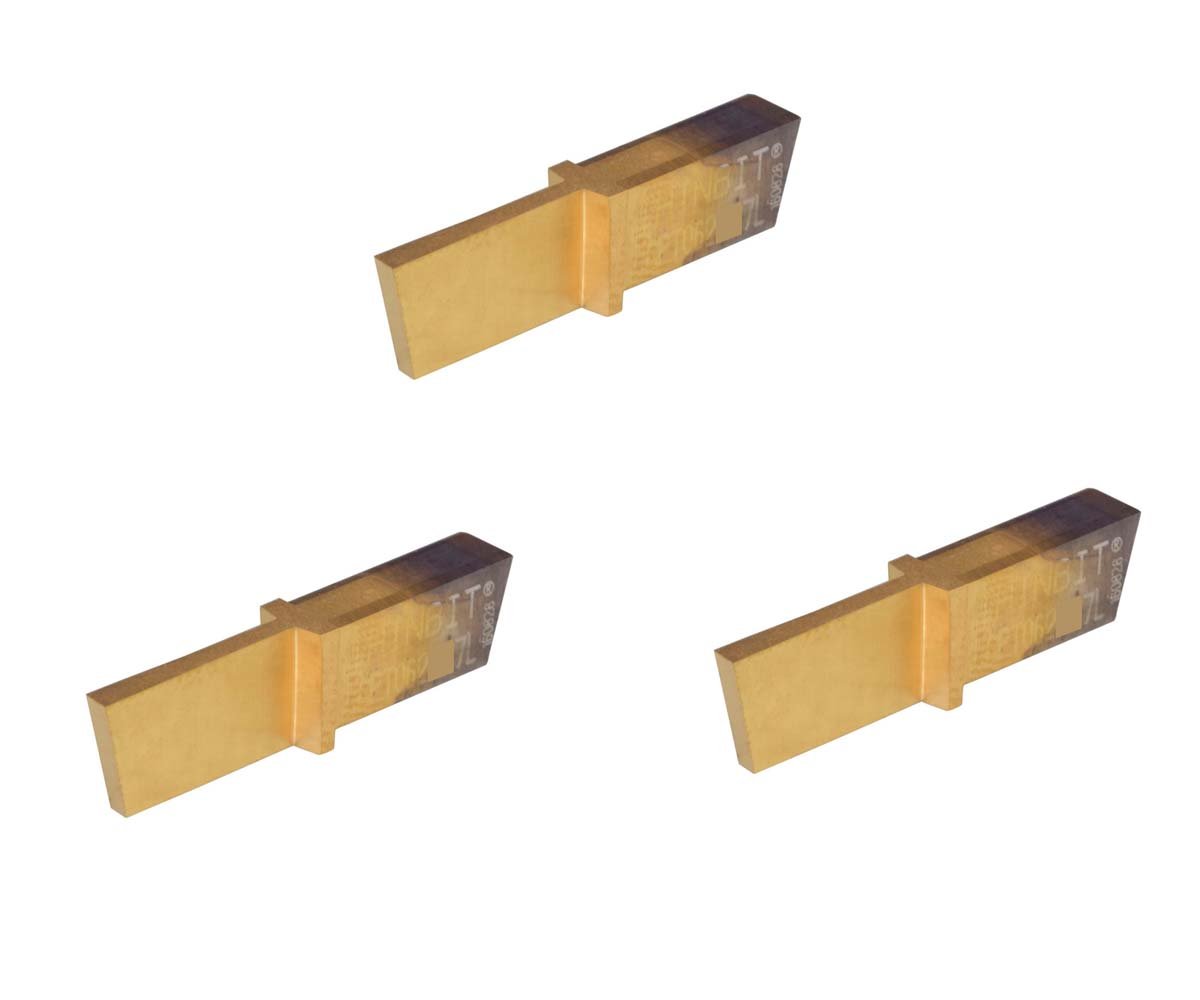 THINBIT 3 Pack LGPT062D27LC 'L' Series, TiN Coated Carbide, Parting Insert for Steel, Cast Iron and Stainless Steel with Interrupted Cuts