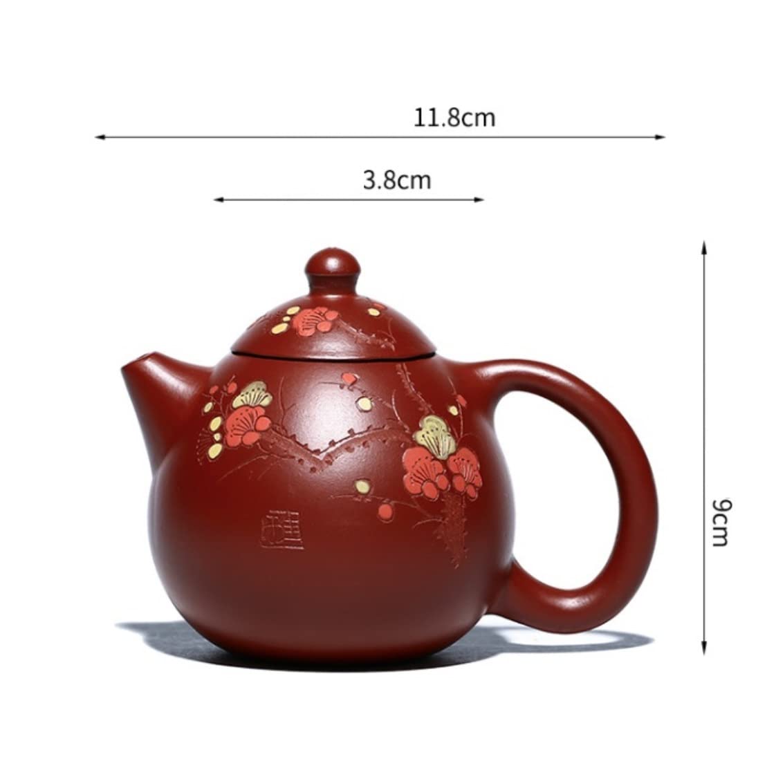 Theiere en Fonte Théière en Fonte 7oz/0.21L Théière Dahongpao Fleur De Prunier Peinte À La Main Pot De Fleurs Théière En Argile Violette Japonaise Théière Théière Fonte