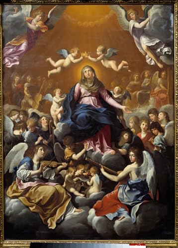 Toile le couronnement de la Vierge impression peinture huile vintage