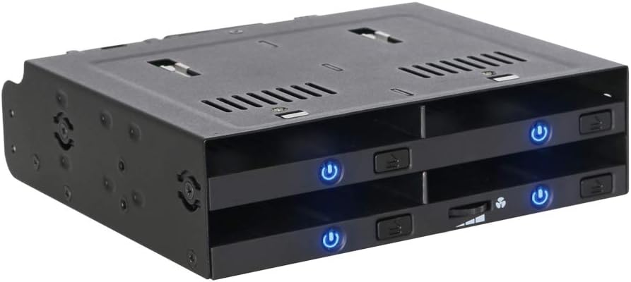 ICY DOCK Quad Bay 2.5" SATA/SAS SSD/HDD Trayless Hot-swap Dock/Mobile Rack for 5.25 Drive Bay - flexiDOCK MB524SP-B