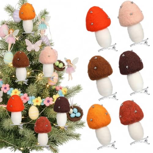 Jenaai 6 Pcs Felt Mushroom Easter Tree Ornaments...