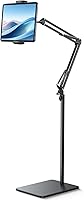 Lamicall 55" Adjustable Tablet Floor Stand with Flexible Arm & 5lb Base - Multi-Angle Holder for 4.7-13" iPad Pro, Air, Kindle, E-Readers