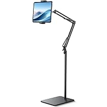 Lamicall Supporto per Tablet da Pavimento – (Altezza & Angolo Regolabili) 360° Rotazione, Base Resistente, Supporto in metallo Regolabile per iPad, iPad Pro, Air, Mini, Kindle, 4,7″-13″ Dispositivi