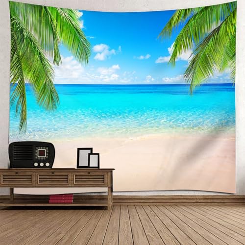 Tapisserie murale mer et palmier 200x200cm pour déco chambre