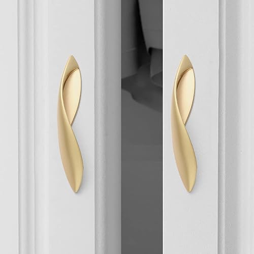 4 tiradores arqueados de 3.8 pulgadas C-C modernos y elegantes tiradores de gabinete con mango curvado, crean una estética espacial, tiradores de