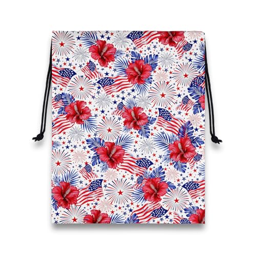 Image of US Flags Gymnasts Grip Bags Patriotic Small Drawstring Bag for Independence Day