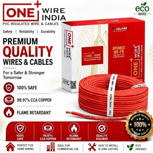 Image of 4 SQMM | Red | 90 meter | PVC Insulated Industrial Multistrand CCA Copper Wire | High Purity Copper | Triple Layer Protection | FR Rated | Heavy Duty Electrical Cable | 10 Guage