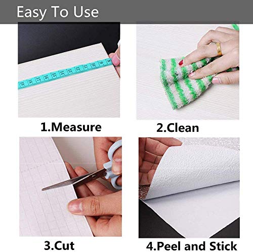 Gerusea Kitchen Backsplash Stickers,15.7X196.9 Inch, Self Adhesive Shelf Liner Drawer Liner Peel And Stick Foil Wallpaper Cabinets Shelf Sticker (0.4Mx5M, Orange Peel Texture-Silver) #TOP6