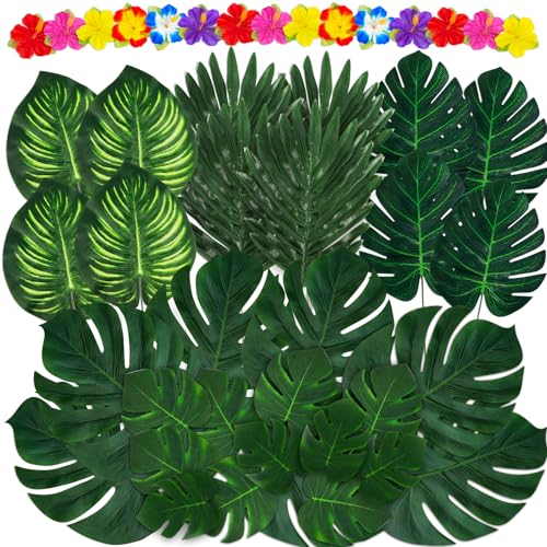 Moon Boat tropical palm leaves and flowers