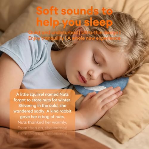 Image of Bluetooth Pillow Speaker for Sleeping,Ultra-Thin Under Pillow Speaker with White,Pink Noise, Sleep Timer, Wireless Private Listening,Rechargeable Sleep Aid for Side Sleepers,Bedtime Music