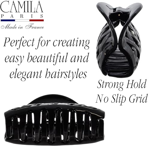 Camila Paris CP1808 French Claw Clip for Thick Hair (Black, Single) — view 5