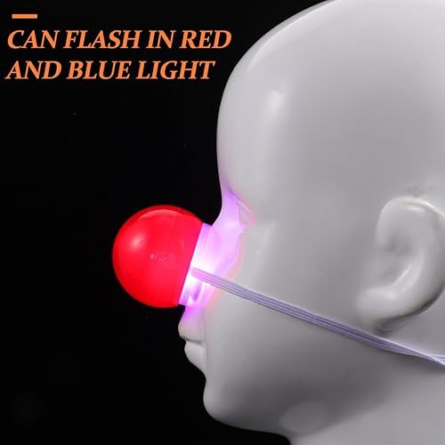 Miniatura 6 de STOBOK Nariz roja, 5 piezas de nariz de payaso LED, nariz roja iluminada, nariz de payaso brillante, nariz de payaso, accesorios de vestir para