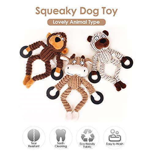 Brinquedos de cachorro Blusea Squeaky, brinquedo de mastigar para cães e limpeza de dentes, brinqued