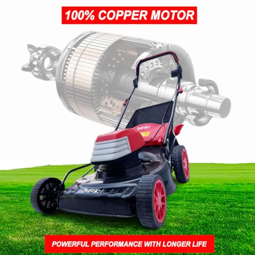 Image of RBD 1800W Electric Power Rotary Lawn Mower - Heavy Duty Grass Cutting Machine with 50L Collection Box, Sharp Cutter Blade & Adjustable Cutting Height for Garden Grass Cutter & Outdoor Use (18 Inches)