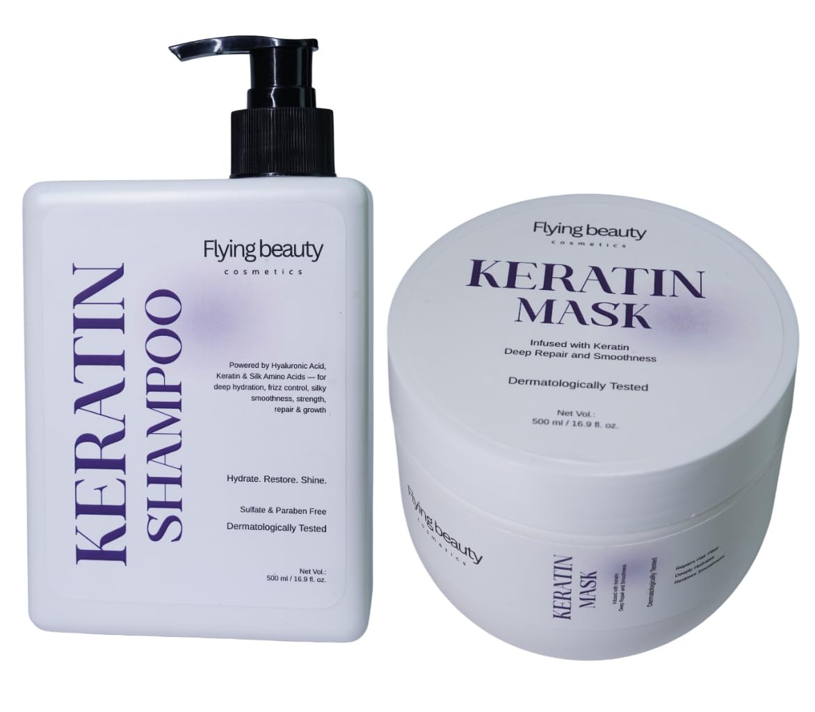 Keratin Shampoo & Hair Mask Combo | Deep Repair, Smooth & Frizz Control Hair Care Kit for Dry & Damaged Hair-image-36