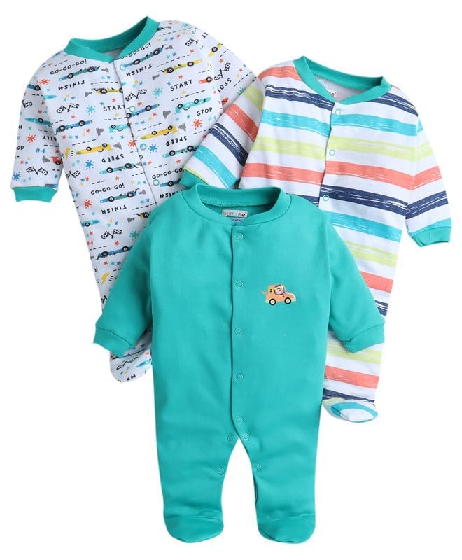 Image of 100% Cotton Rompers for New Born Baby Sleepsuits Jumpsuit Night Suits for Baby Boys & Girls |Onesies| Infant Clothes Pack Of 3