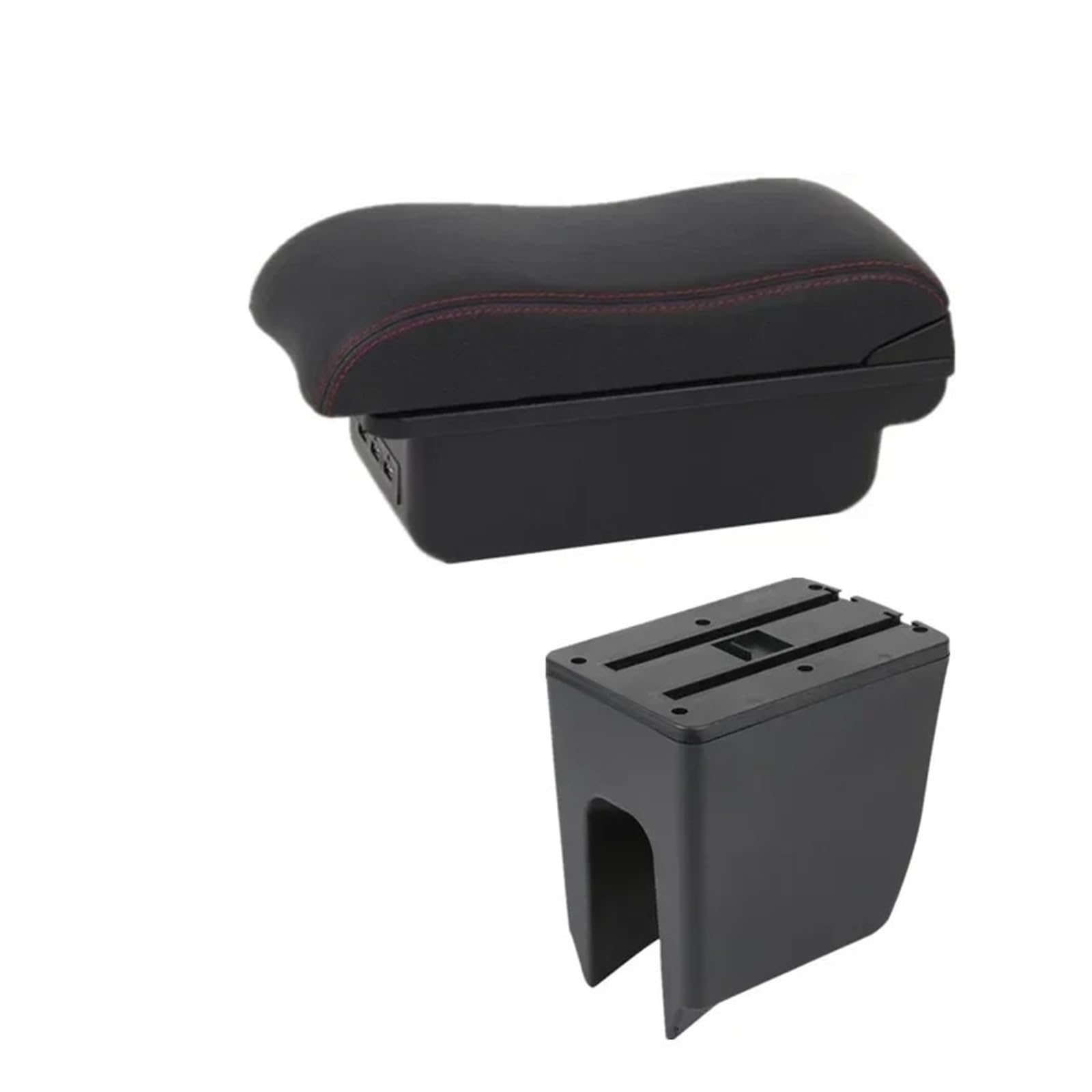 GBGWRMRYX Center Armrest Box For K-ZE Car Armrest Box Center Storage Box Internal Retrofit Replacement Accessories Arm Rest(B2 red line 3USB)