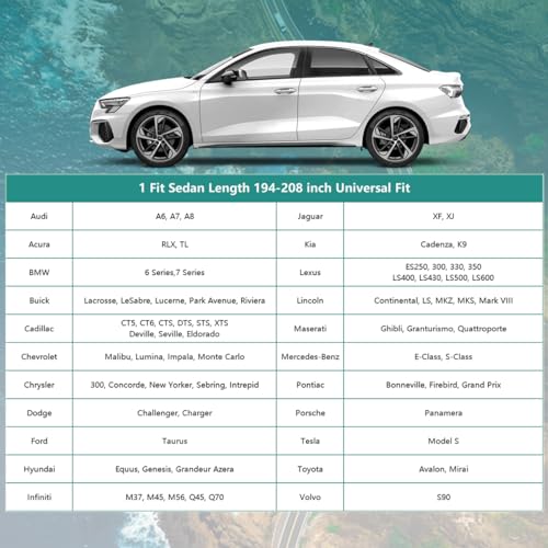 Image of GUNHYI 16 Layers Car Cover Waterproof All Weather, Heavy Duty Outdoor Car Cover Universal Fit Sedan Lexus ES350, Tesla Model S, Lincoln MKZ, Toyota Avalon, Jaguar XJ, Ford Taurus, BMW 740i etc.