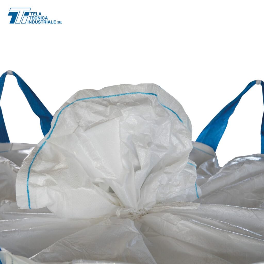 SACCONI BIG BAG OMOLOGATI tubolari per rifiuti pericolosi ADR 13H3/Y 90x90x120cm - etichetta R - 5 pz