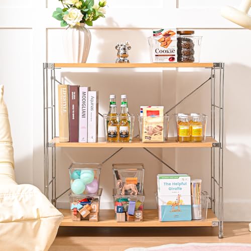 Image of 12 Pack Middle Stackable Storage Boxes for Storage and Organization, Clear Storage Bins with Lids, Plastic Storage Containers with Lids, Plastic Bins with Handles for Office, Bedroom, Study Room