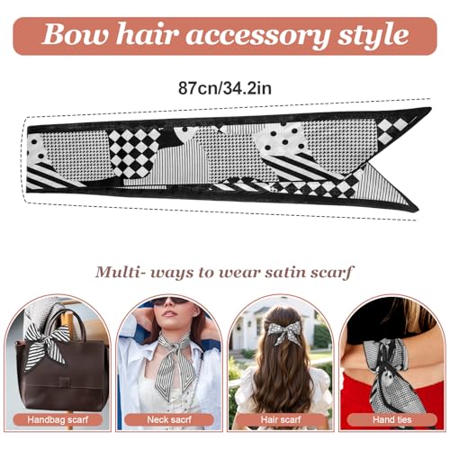 4Pcs Purse Scarf for Handbags, Retro Fashion Bag Scarf for Woman Multifunctional Bag Scarfs Ladies Scarves for Handbags Wallets Handbag Handles 35.4 x 2.75in2