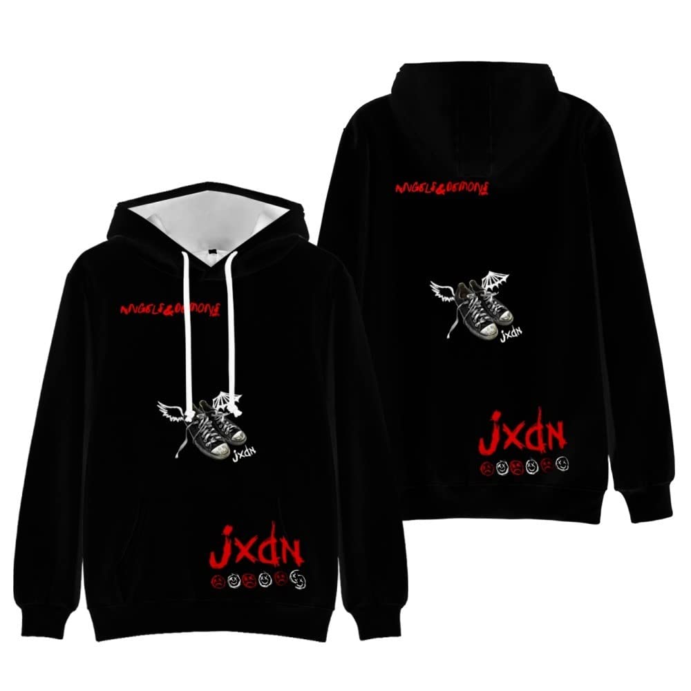 WAWNIJaden Hossler Merch Angels & Damons Hoodie 90s Social Media Star Jxdn Merch Black Sweatshirt 3D Clothe
