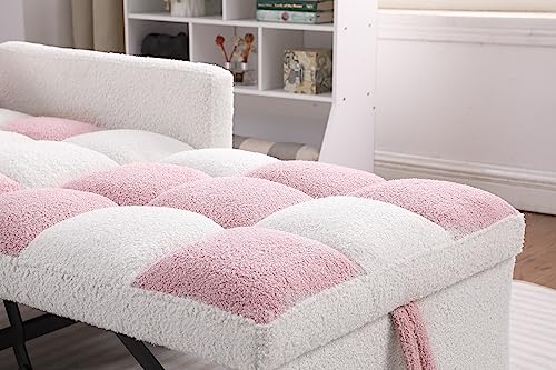 Sillón Convertible Suave Plegable Rosa miniatura 4