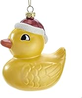 Kurt Adler D3677 Yellow Duck Santa Hat Christmas Ornament - 4.5" Hanging Tree Decor for Kids & Animal Lovers
