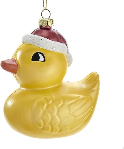Kurt Adler D3677 Yellow Duck Hanging Christmas Ornament, 4.5-inches Tall