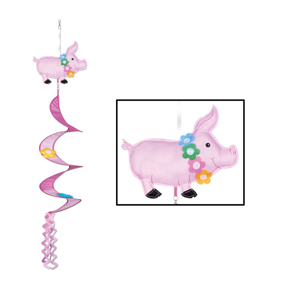 Beistle Halloween Party Decoration Luau Pig Wind-Spinner 3' 6" - 12 Pack (1/Pkg)