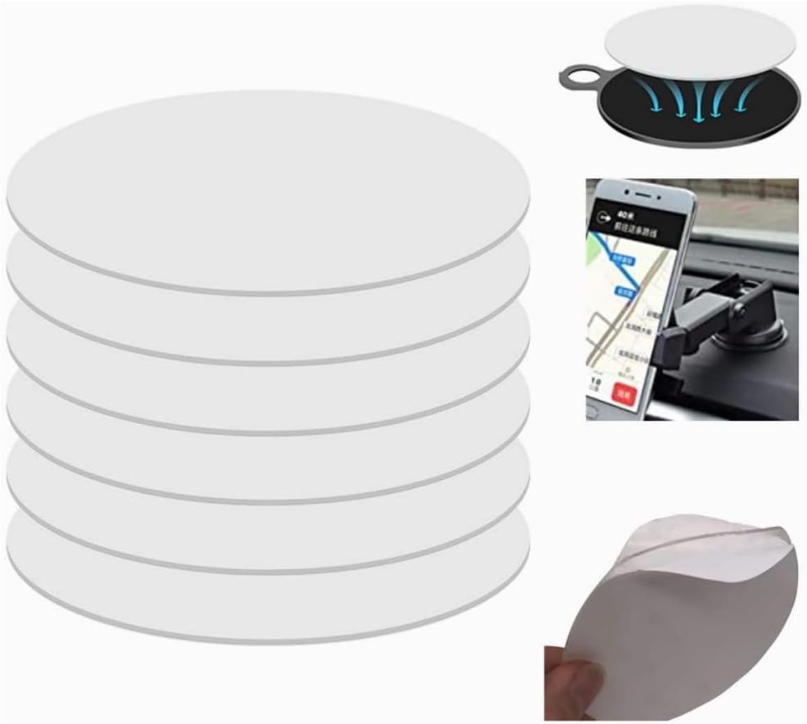 8 PCS 80mm (3.15") Circular Double Side Sticker Dashboard/Windshield Pad Mounting Disk for Suction Cup Car Phone Mount Holder Bracket GPS Camera and Other Suction Cup Items. (8PCS Clear)