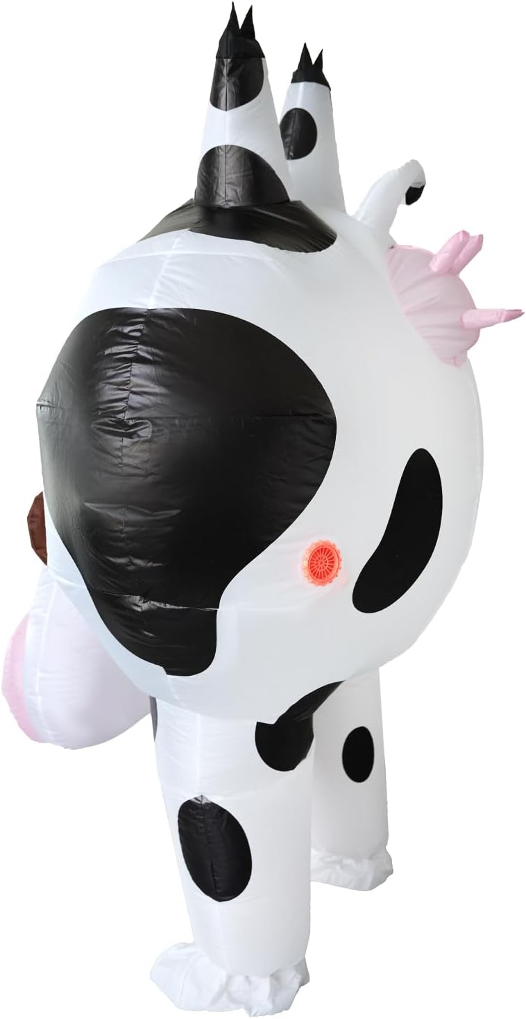 Inflatable Costume Cow Multiple Styles to Choose Funny Blow Up Costumes, Adult Christmas Halloween Cosplay Costume (Cow 1) - Image 3