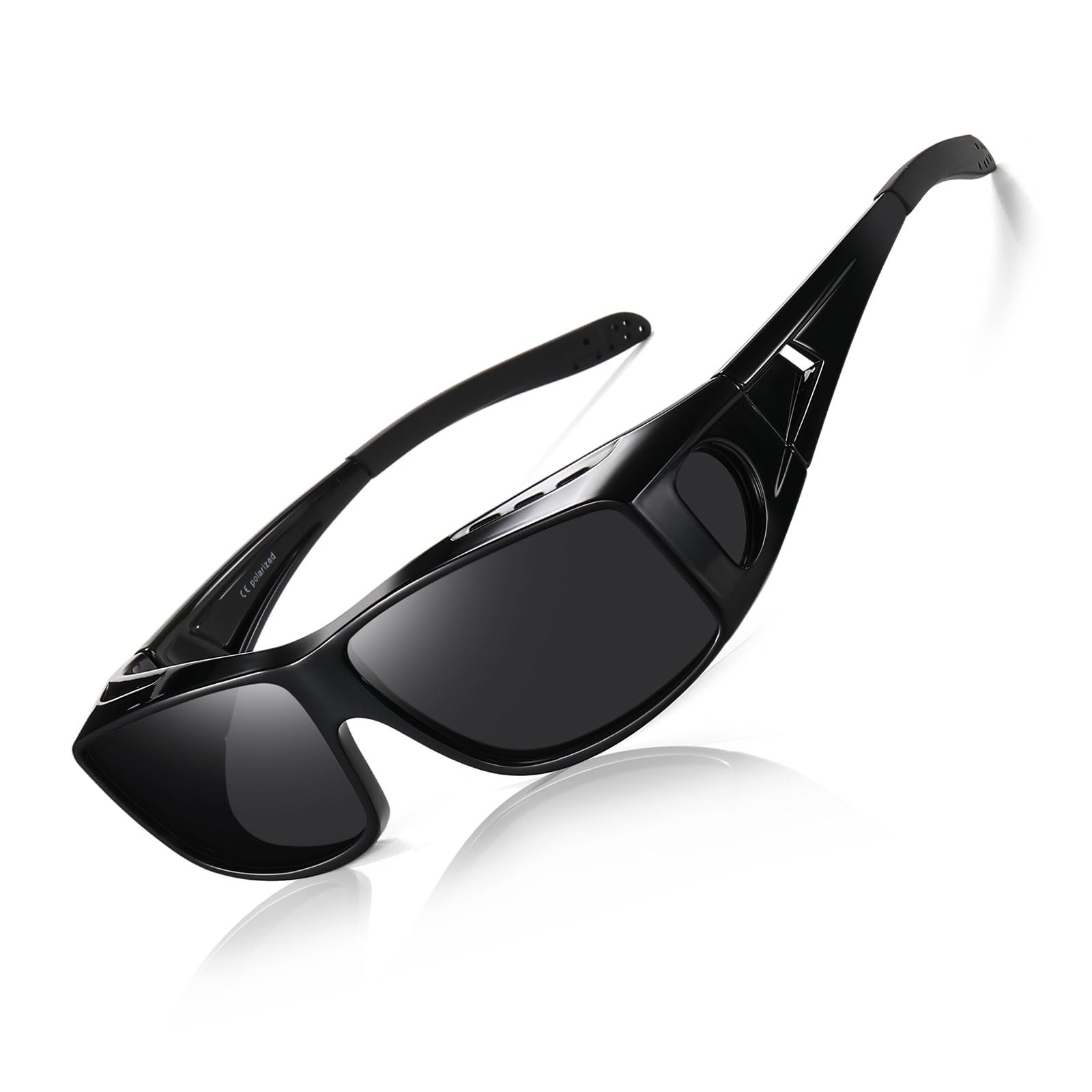 Wzerry Sunglasses Polarized UV Protection, okulary damskie, ramka czarny błyszczący/szare soczewki