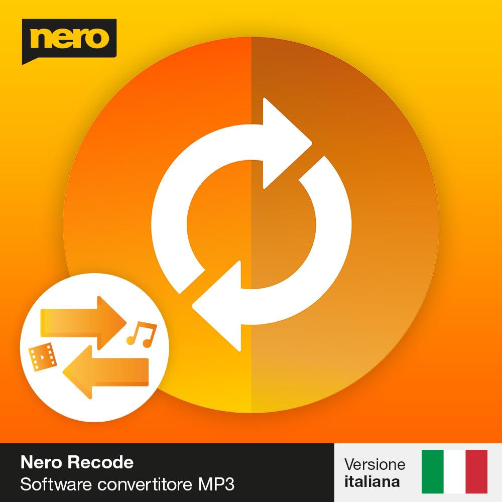 Nero Recode | Software Convertitore MP3 | Converti Audio e Video in MP3 WAV FLAC MP4 | Estrai Audio da DVD e Film | Licenza a vita | 1 PC | Windows 11/10/8/7