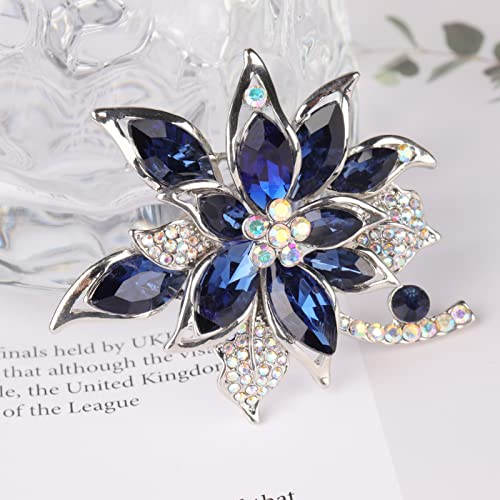 Image of Lavender flower brooch crystal rhinestone tulip brooch elegant accessories jewelry women brooches and pins fashion jewelry wedding flowers lapel pin
