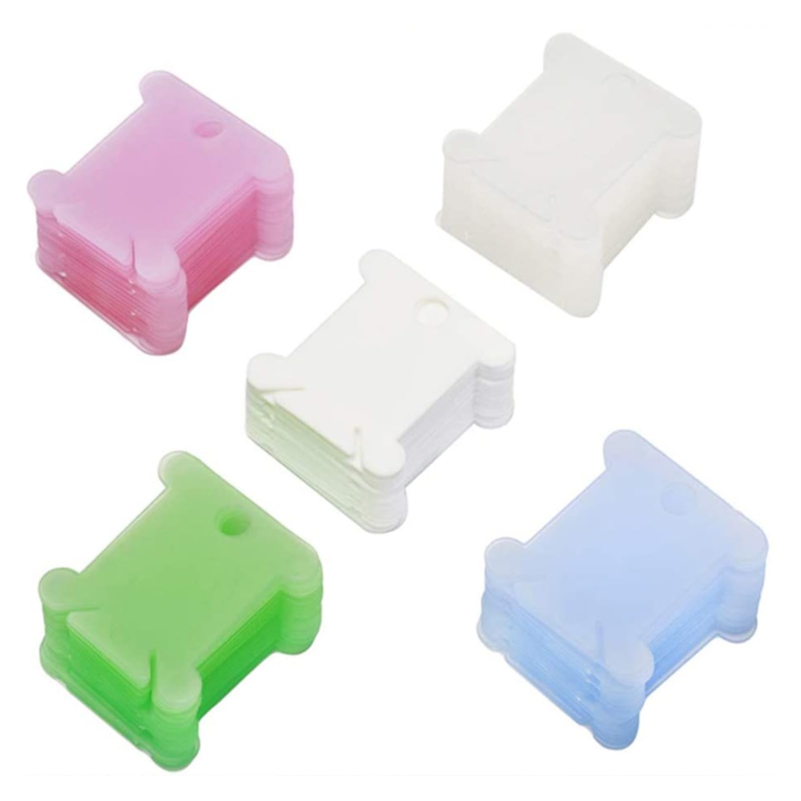 Hyclam Mixed Colors 50Pcs Plastic Floss Bobbins, Embroidery Thread Bobbins, 1.37X1.49in Thread Winders For Stitching/Sewing Thread Storage