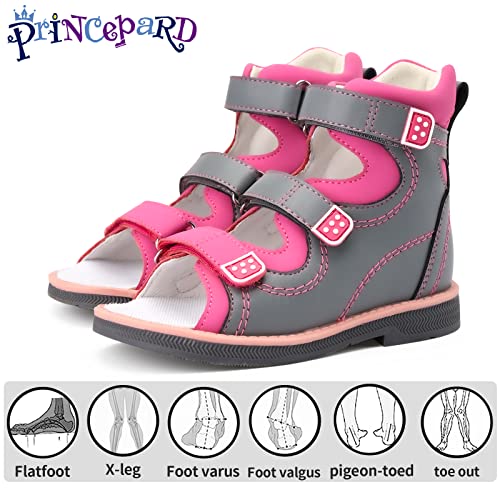 princepard Orthopedic Corrective Sandals for Kids,Children Summer High Top Shoes for Girls and Boys with Arch and Ankle Support,Anti-slip Soles2