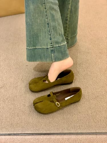 Women's Cute Tabi Shoes Kawaii Mary Jane Flats T-Strap Split Toe Vintage Slip-Ons Round Toe Minimalist Solid Color Shoes3